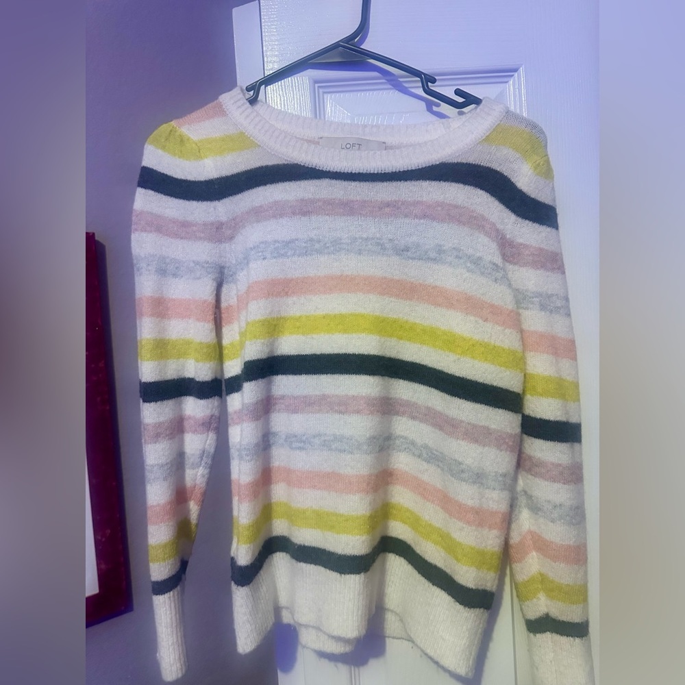 LOFT Women's Multicolor Striped Sweater